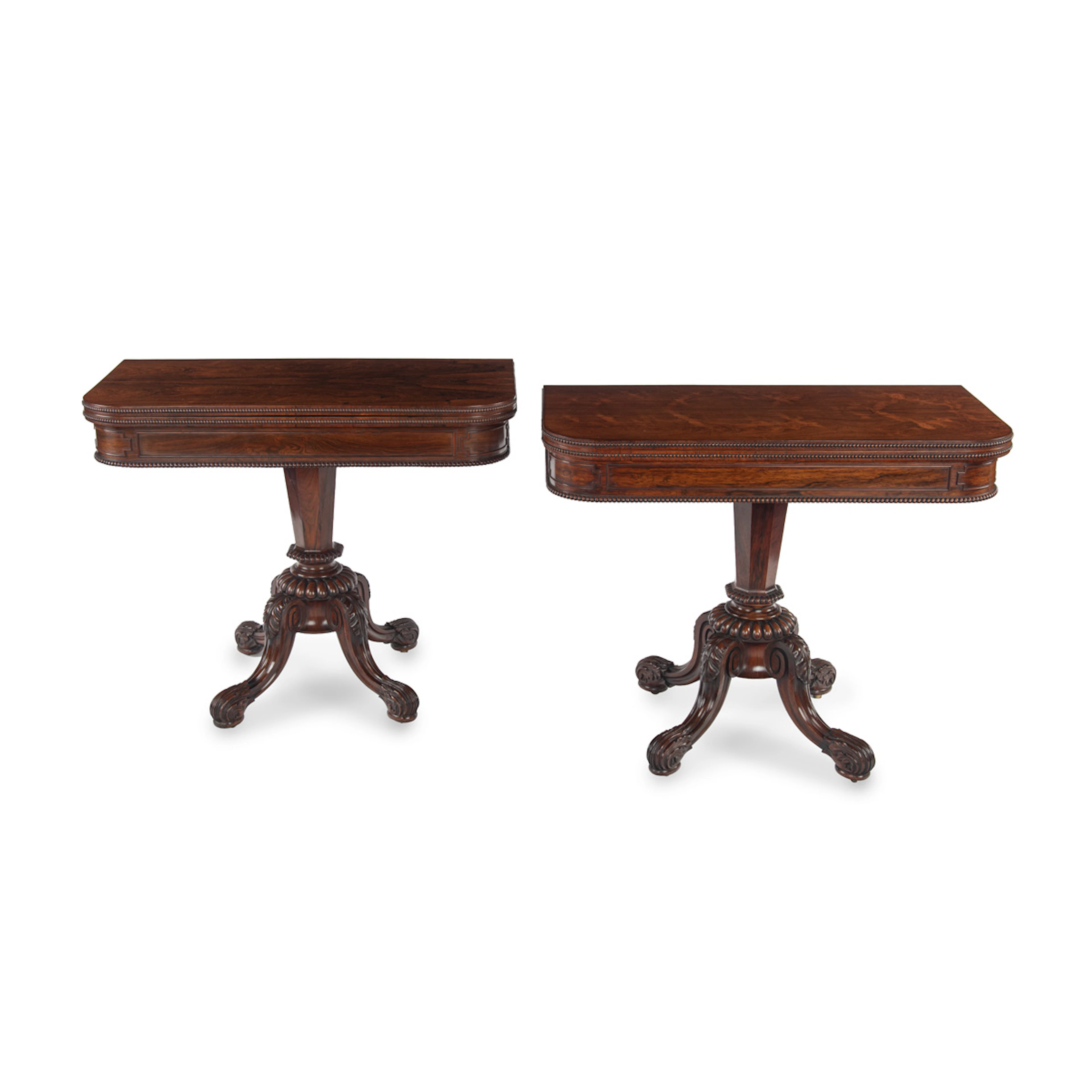 An Interesting Pair of William IV Card Tables, Attributed to Gillows c.1835