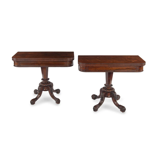 An Interesting Pair of William IV Card Tables, Attributed to Gillows c.1835