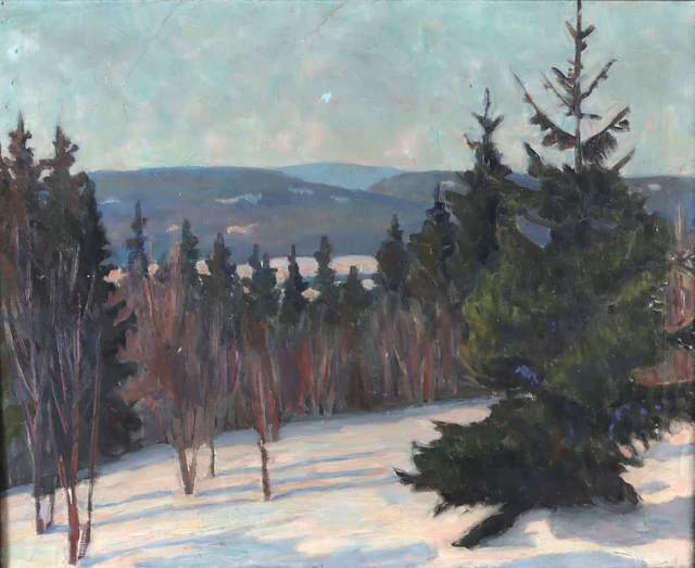 Lars Eriksen, vinter. Maleri.