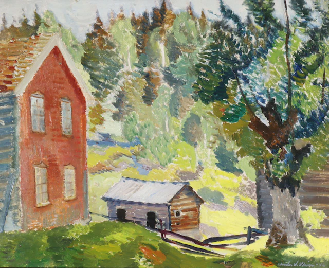 Charles Strøm, gård. Maleri.