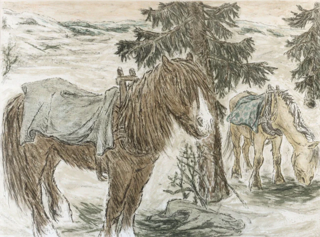 Harald Kihle, Dugurd. Litografi.