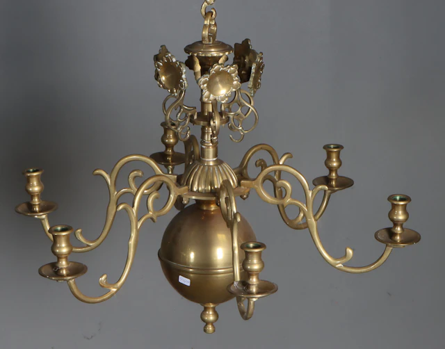 Taklampe i messing, 1900 t.