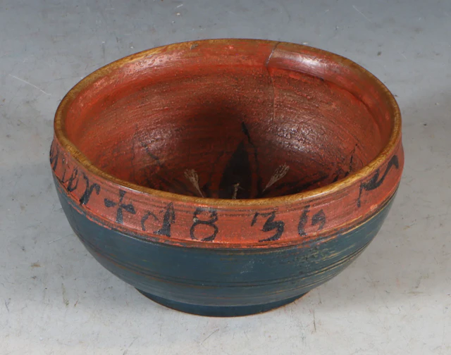 Liten dekorert ølbolle 1836.