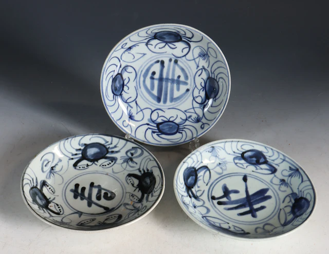 3 skåler i porselen, Kina 17/1800 t.