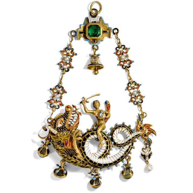 Large Renaissance Revival Pendant in the Manner of Reinhold Vasters, c. 1890