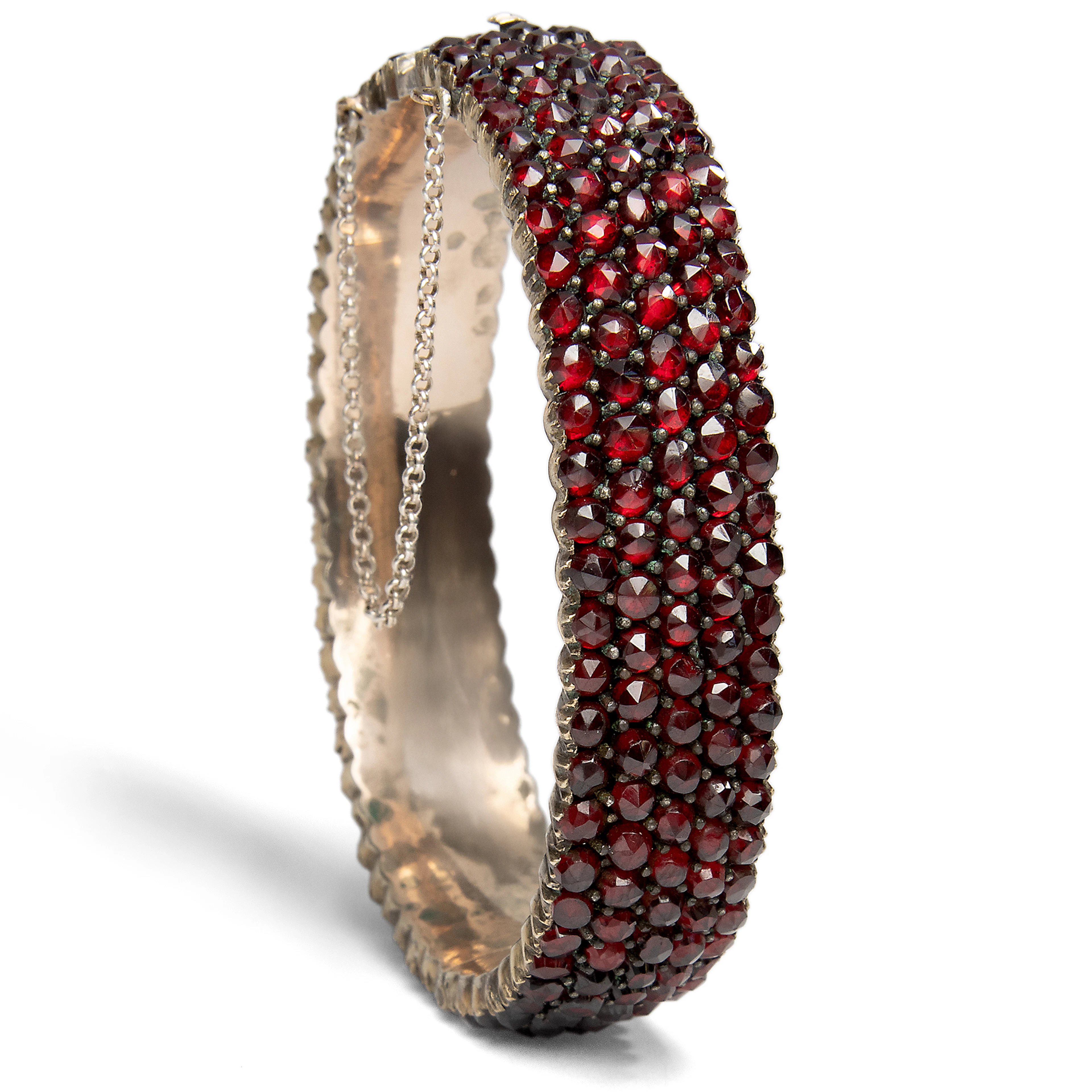 Antique Bohemian Garnet Bangle , c. 1880