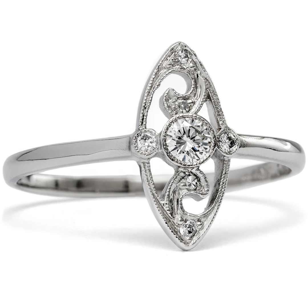 Sustainable Platinum Ring With Vintage Diamonds From Our Workshop