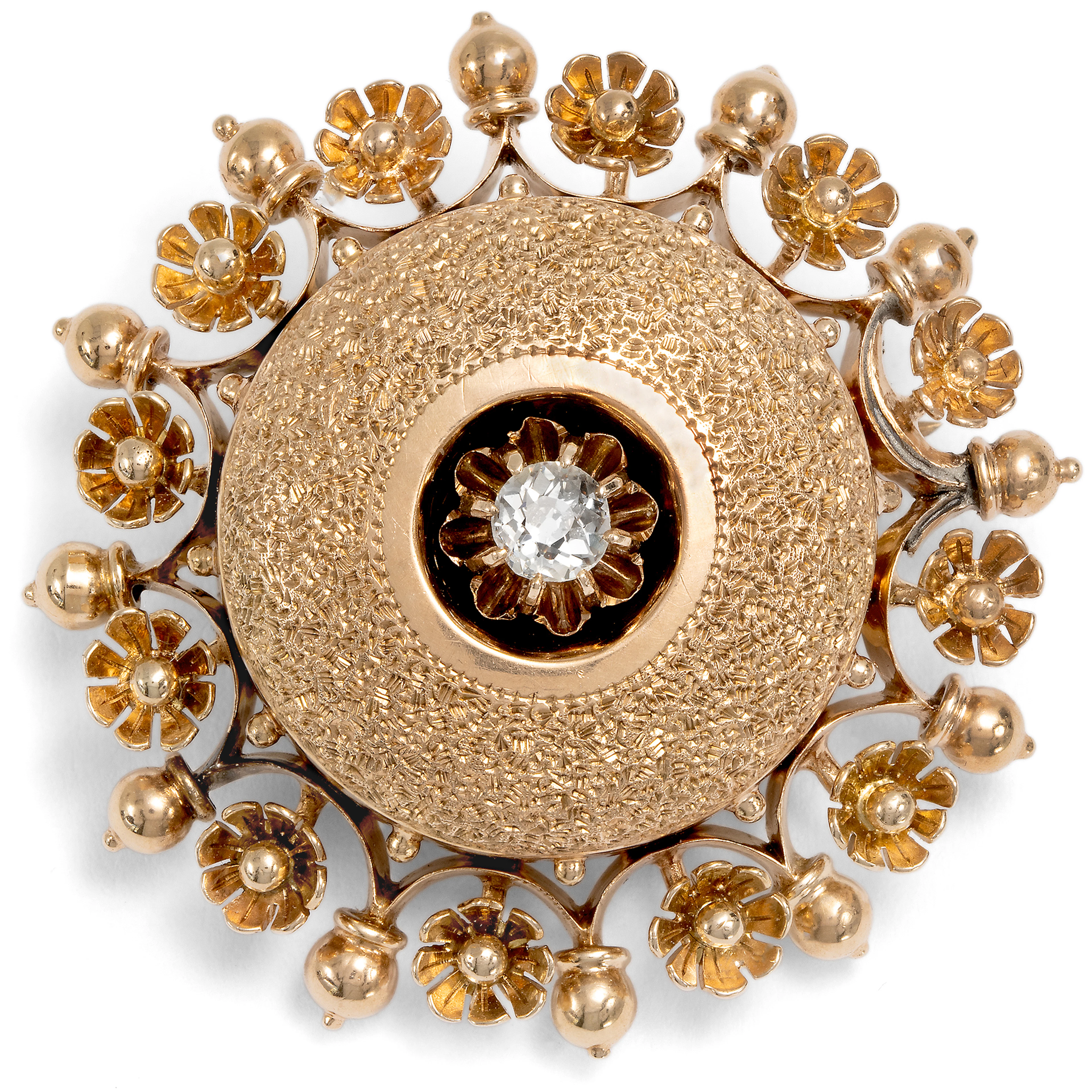More is more... • Antikes Medaillon des Historismus mit Diamant in