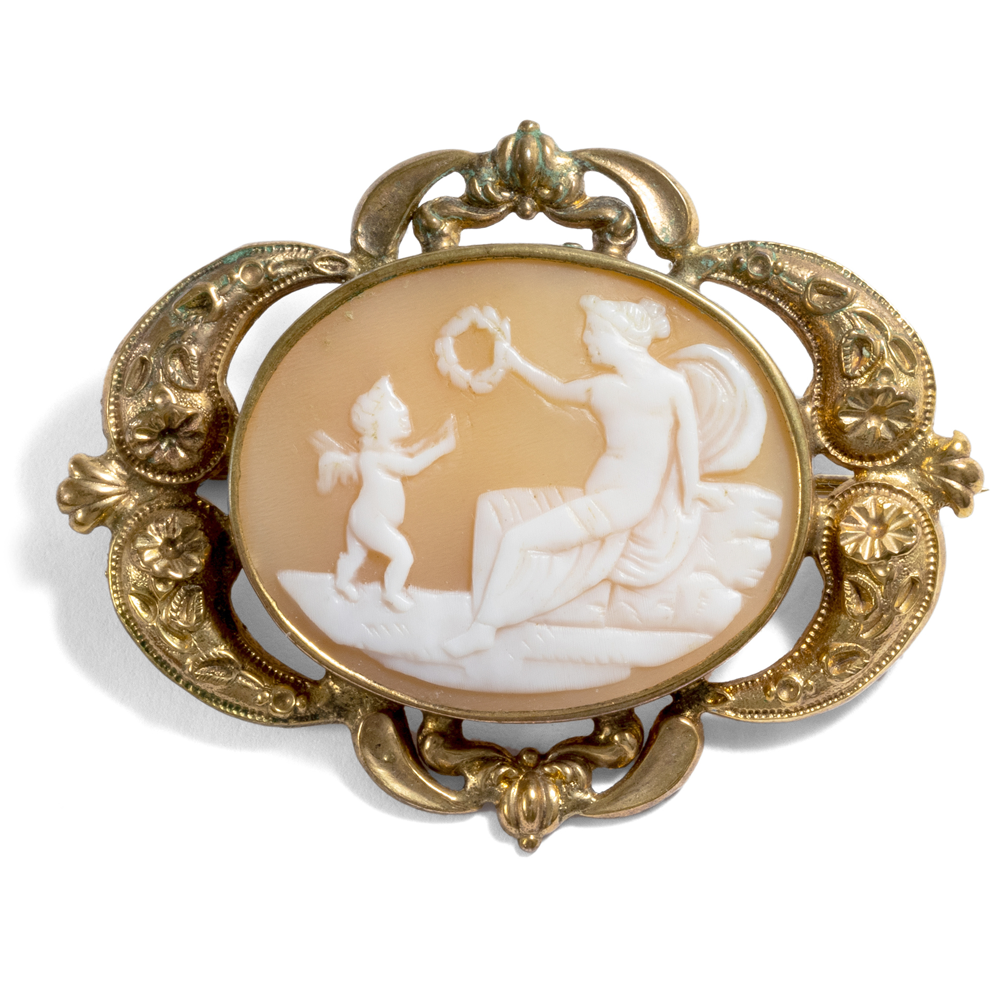 Liebesgottes Auftrag • Antike Muschelgemme des Biedermeier mit Venus