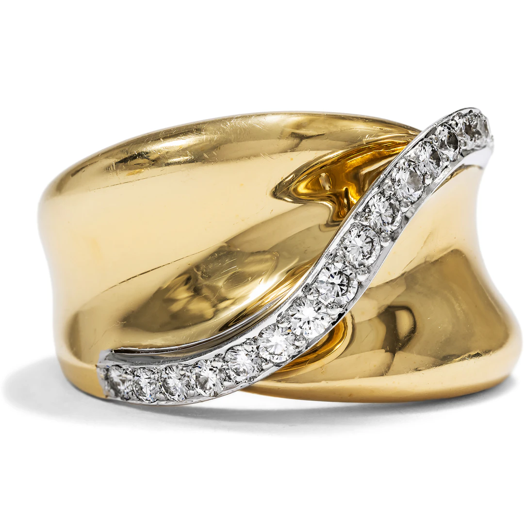 Extravagant Diamond and Two-Tone Gold Ring, Hans Paul Buchwald, Frankfurt