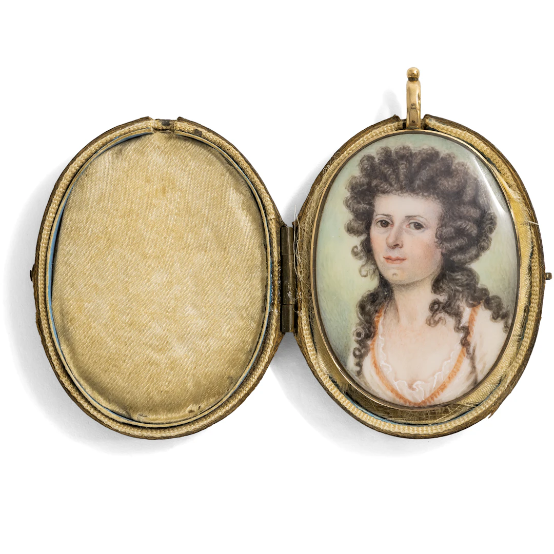 Fine Neoclassical Miniature Painting in a Gold Frame, c. 1785