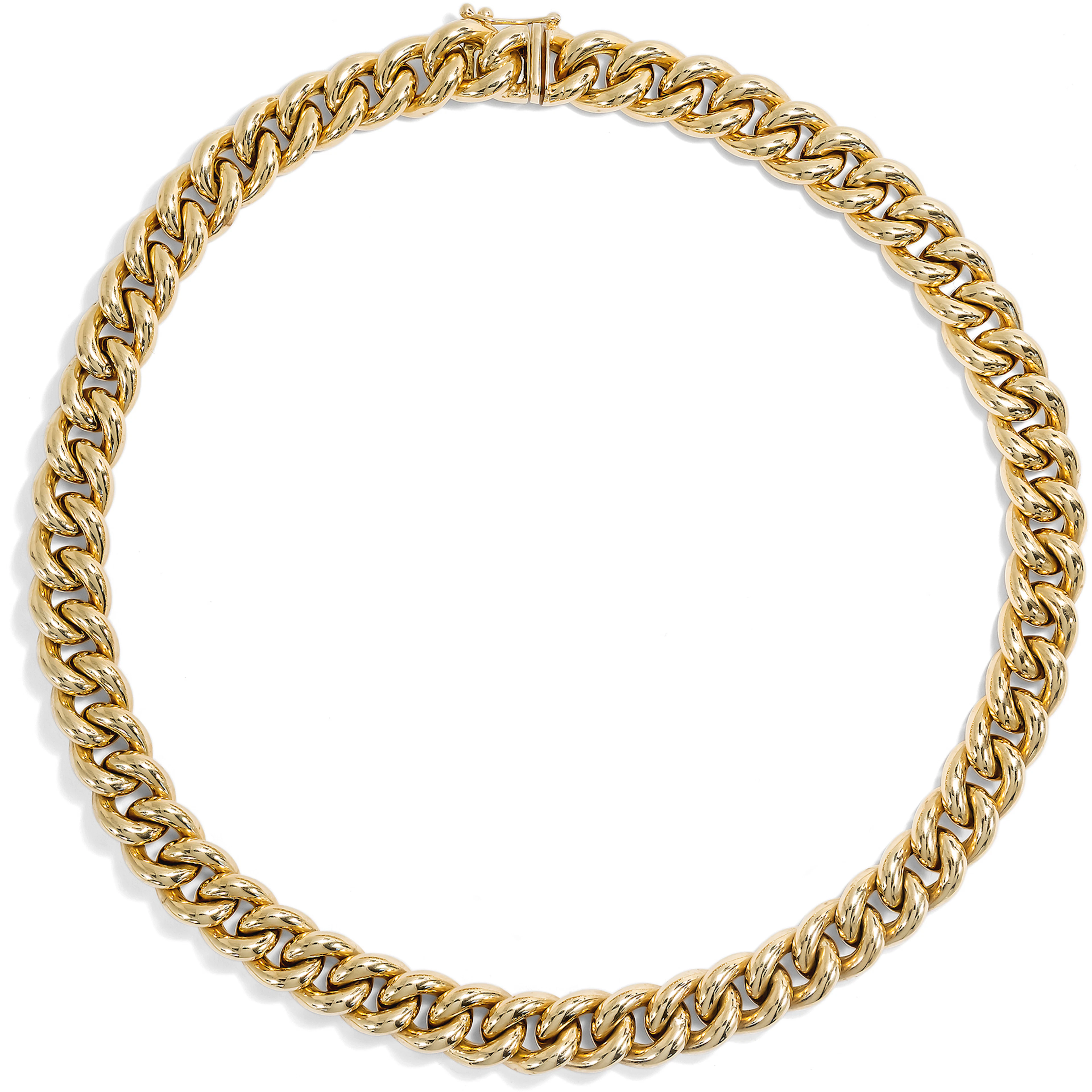 Bold Vintage Curb Link Chain Necklace, Cetaş, Istanbul, c. 1985