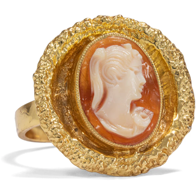 Unworn Ring With Shell Cameo by Theodor Fahrner, ca. 1965