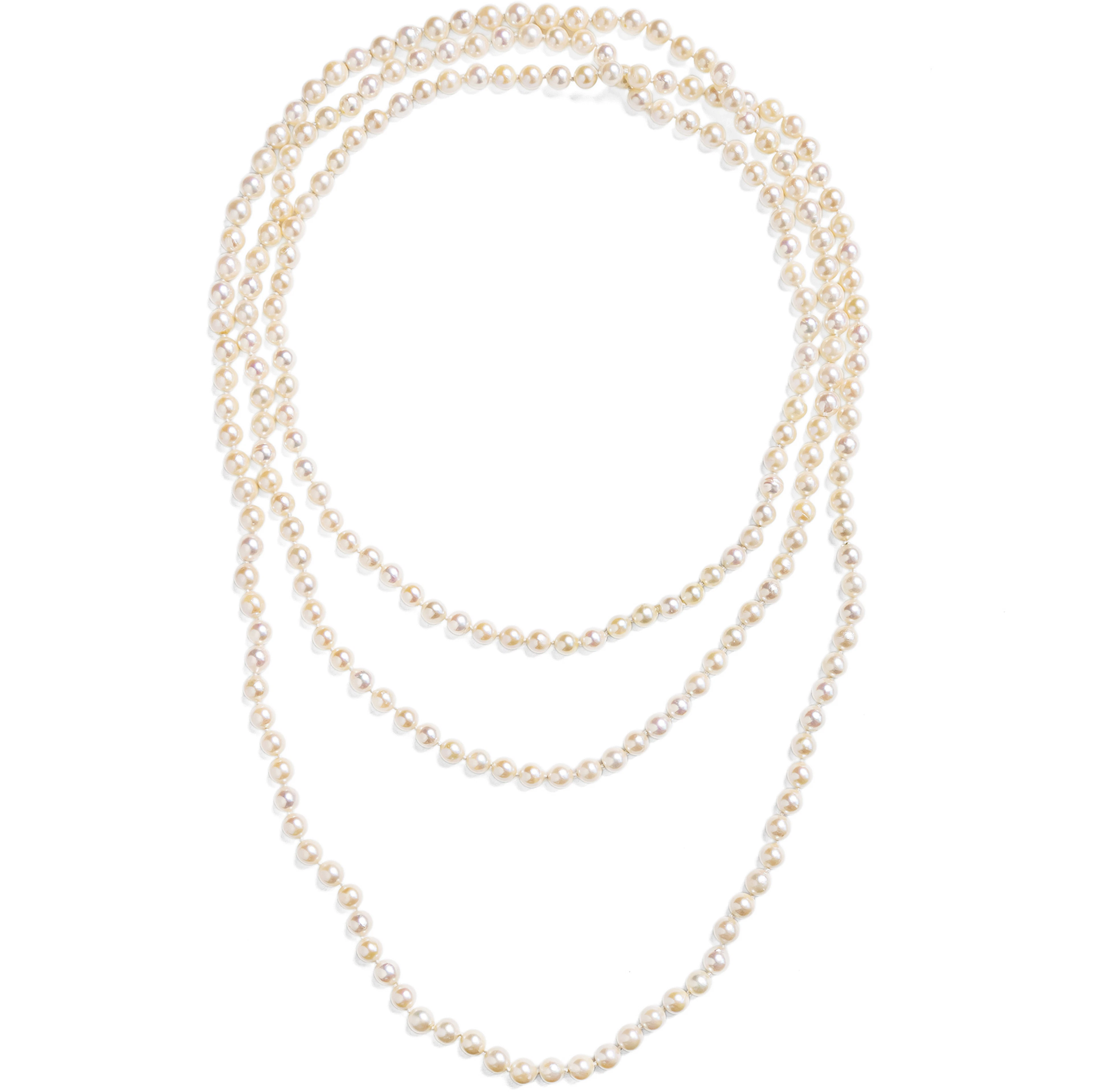 Extra-Long Akoya Cultured Pearl Necklace, c. 1980
