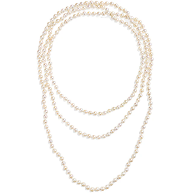 Extra-Long Akoya Cultured Pearl Necklace, c. 1980