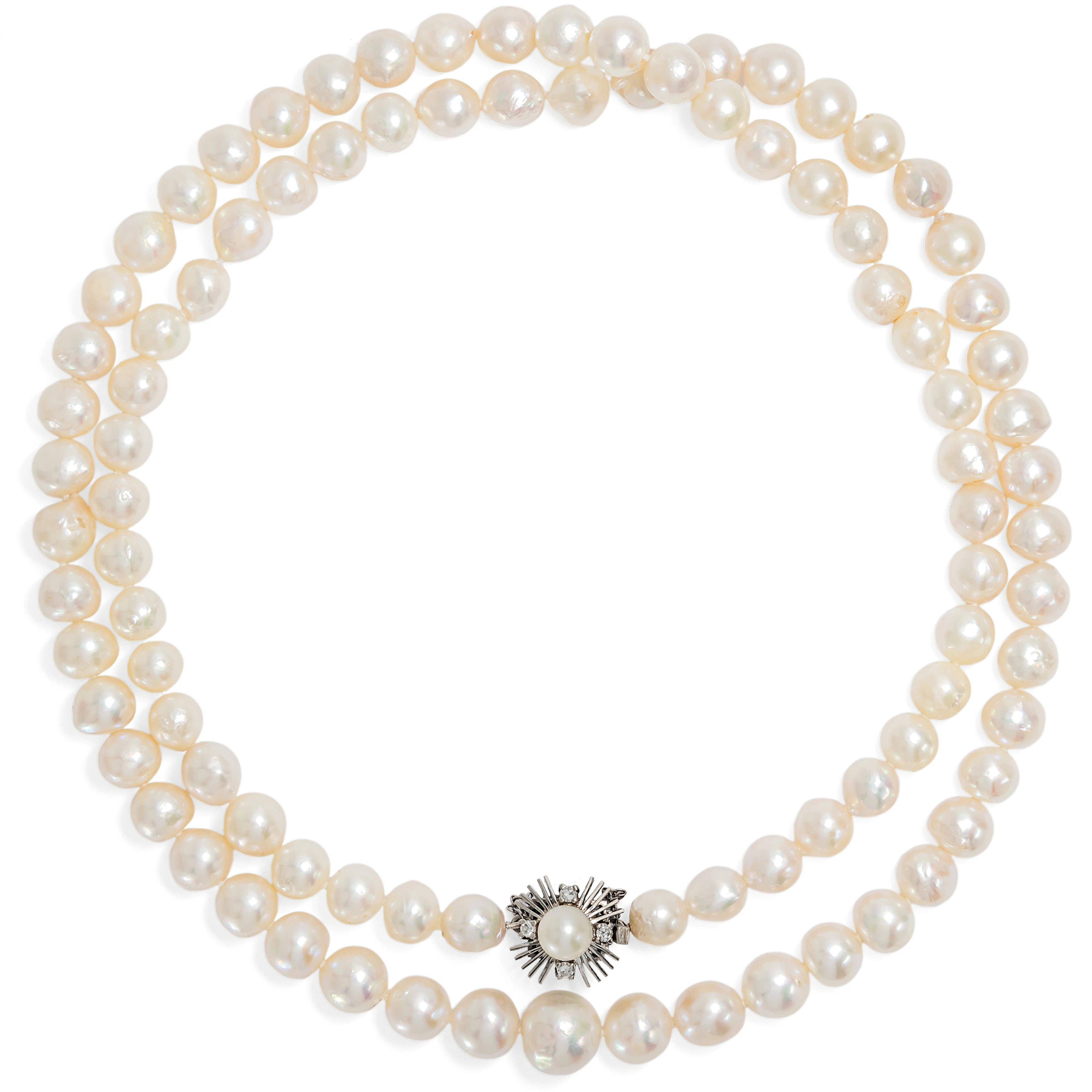 Long Graduated Necklace of Saltwater Cultured Pearls, c. 1970