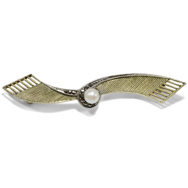Funny Brooch by Theodor Fahrner With Pearl & Marcasites, Pforzheim ca. 1955