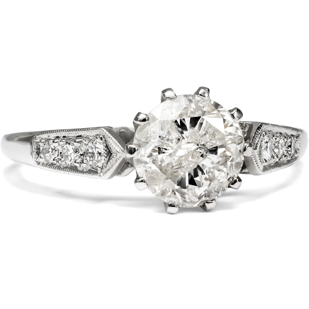 Sustainable Engagement Ring with a 1.44 Ct “Salt & Pepper” Diamond