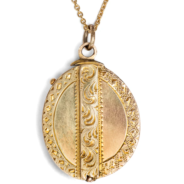 Artfully Assembled Locket Pendant Made from Antique Elements, Circa