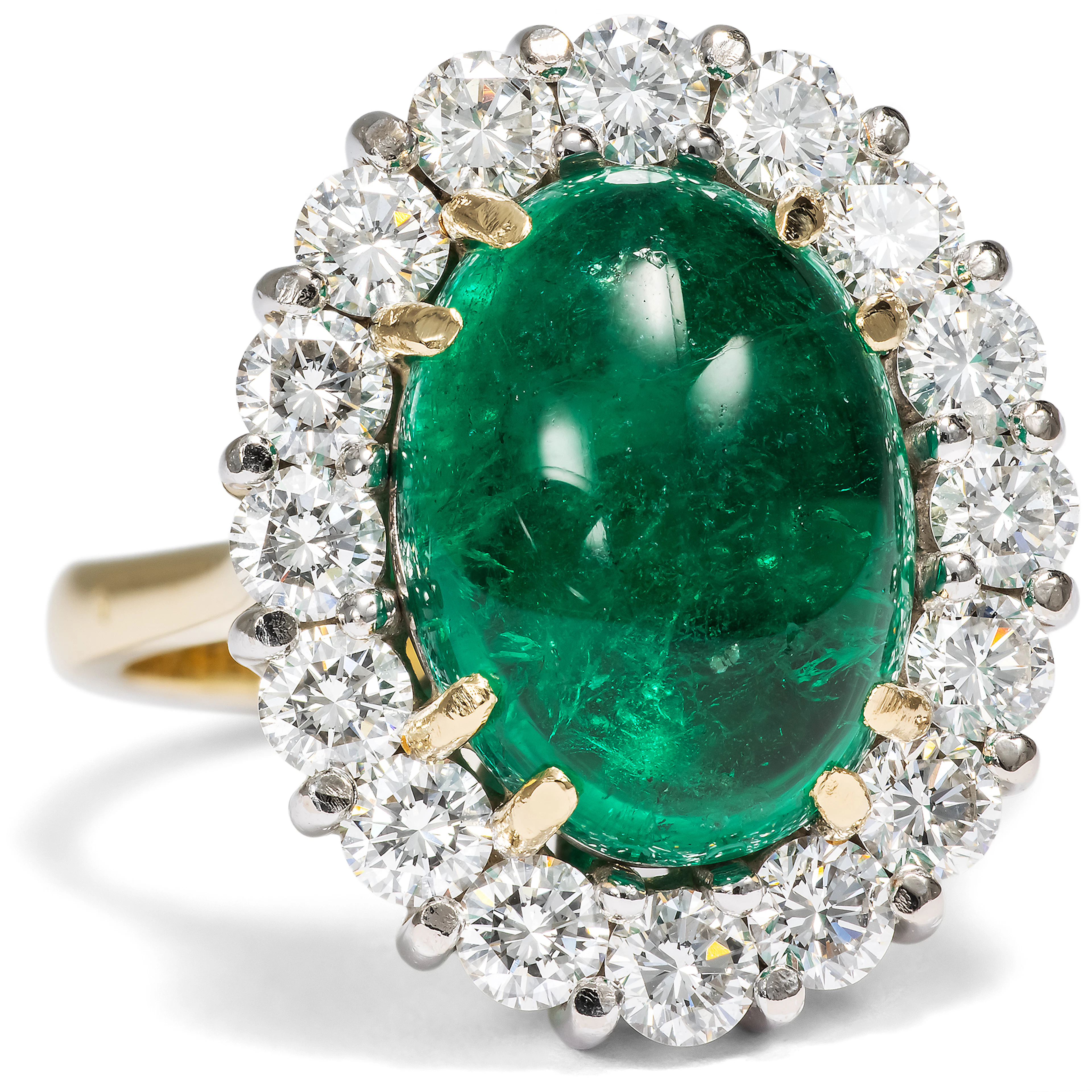 Luxurious Colombian Emerald and Diamond Ring, c. 1980s