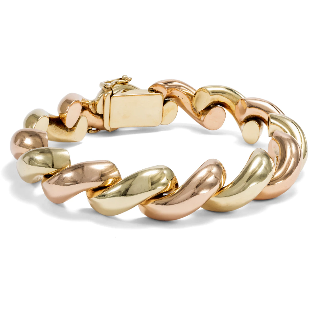 Vintage Bracelet in Yellow and Red Gold by Adolf Kümmerle, Pforzheim, c. 1960