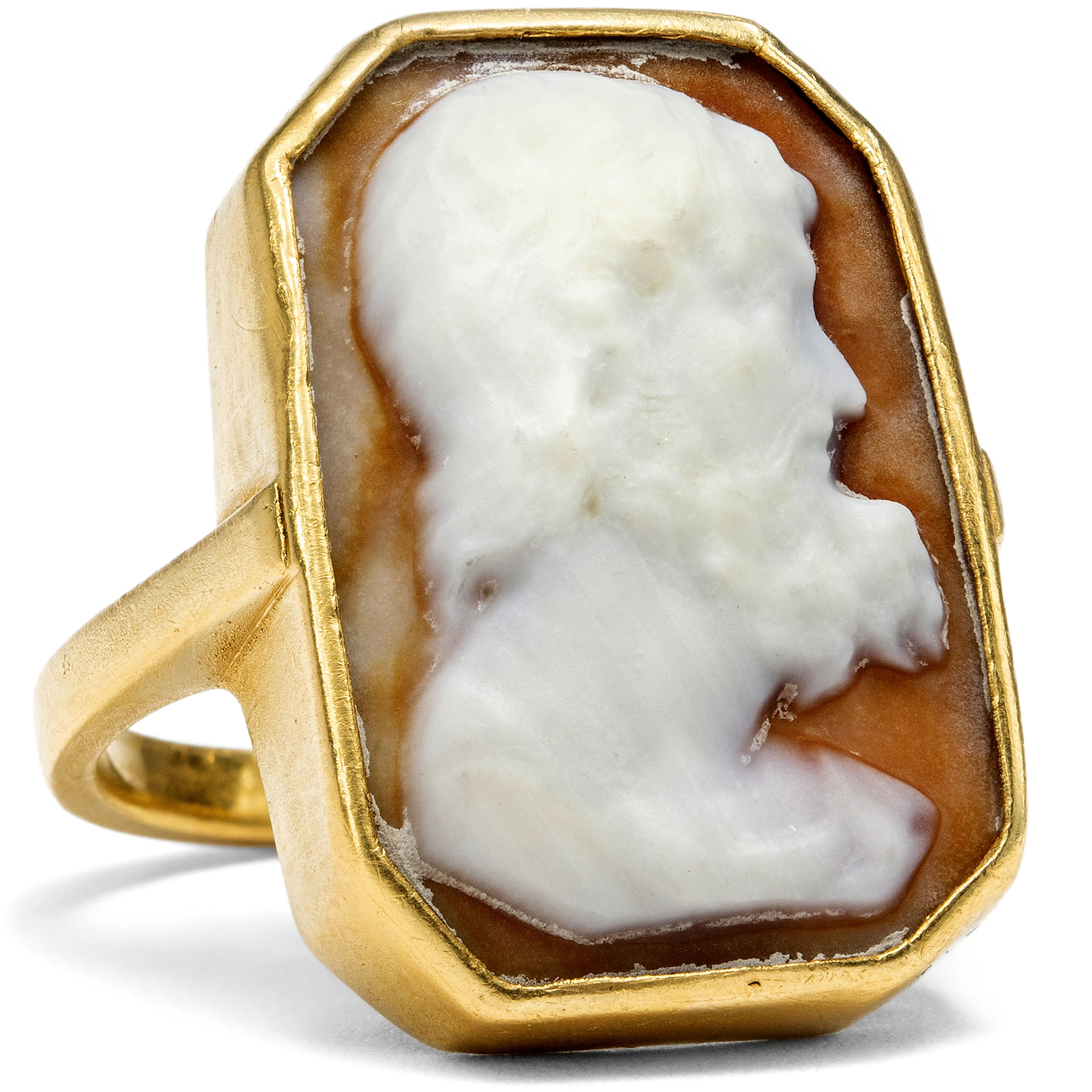 Early Modern Hardstone Cameo of a Bearded Man, Set in Gold, c. 1600 & Later