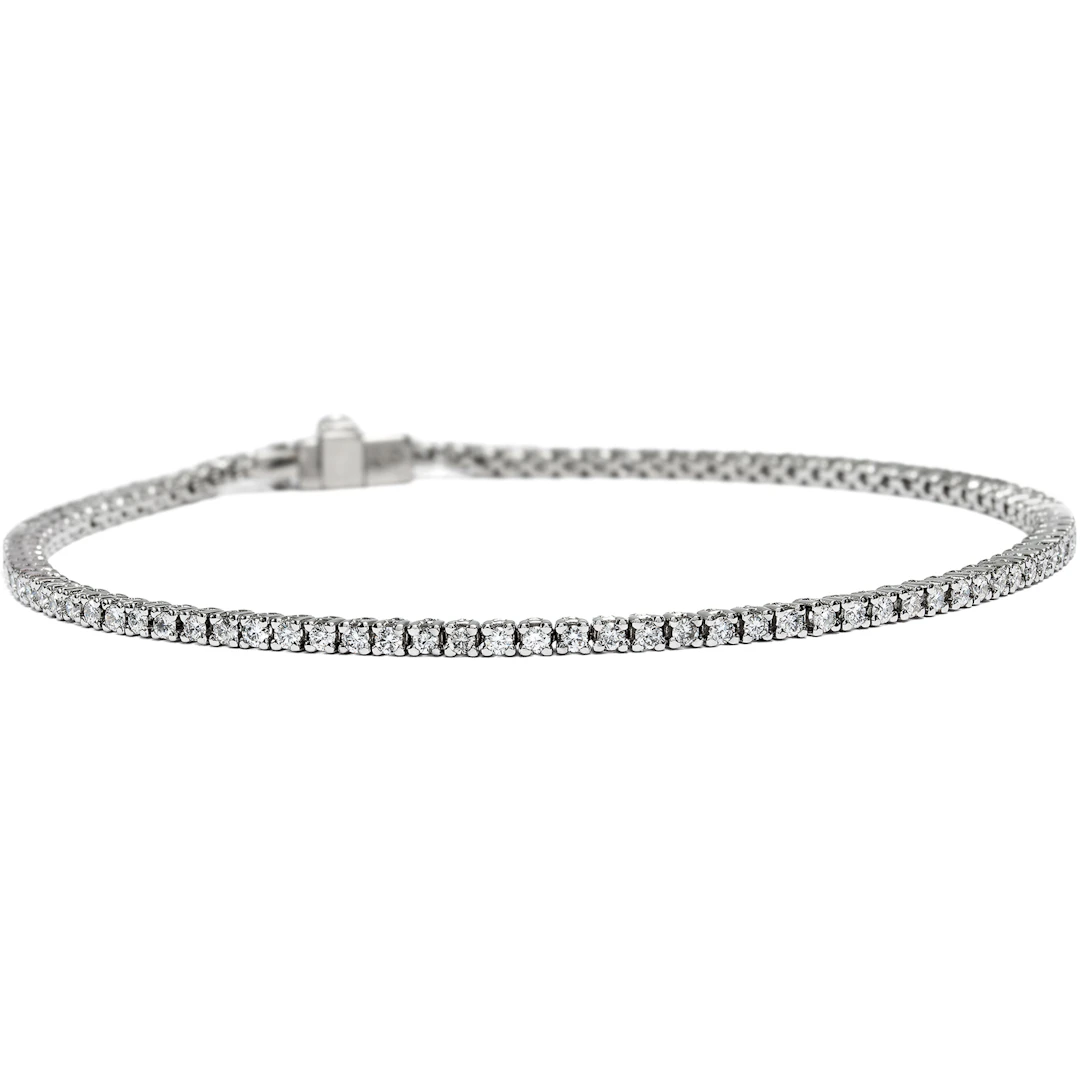 Sparkling Bracelet with 1.29 ct Vintage Diamonds in White Gold, from