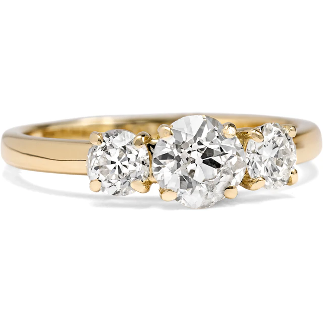 Unworn "Trilogy" Ring with 1.19 ct Old European Cut Diamonds, from Our Workshop