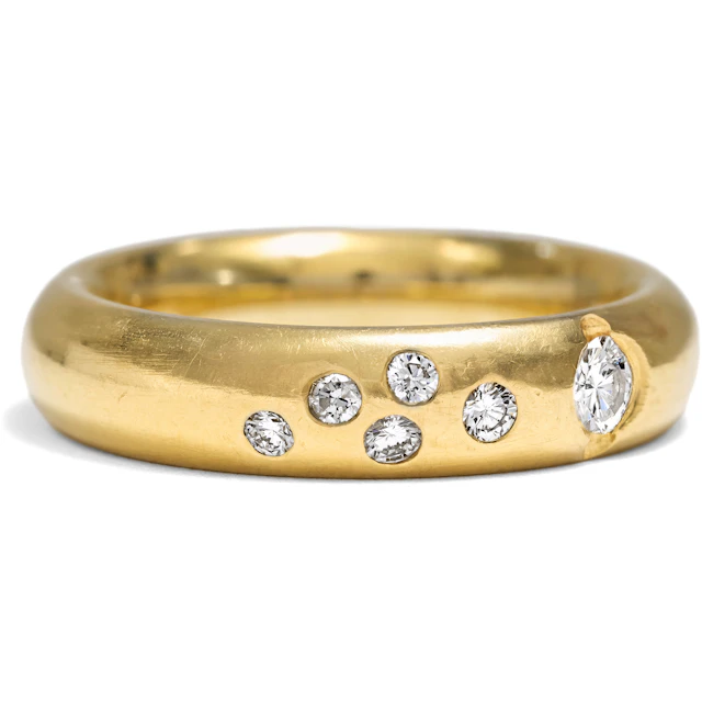 Vintage Gold Band with Diamonds, Berlin, c. 2000