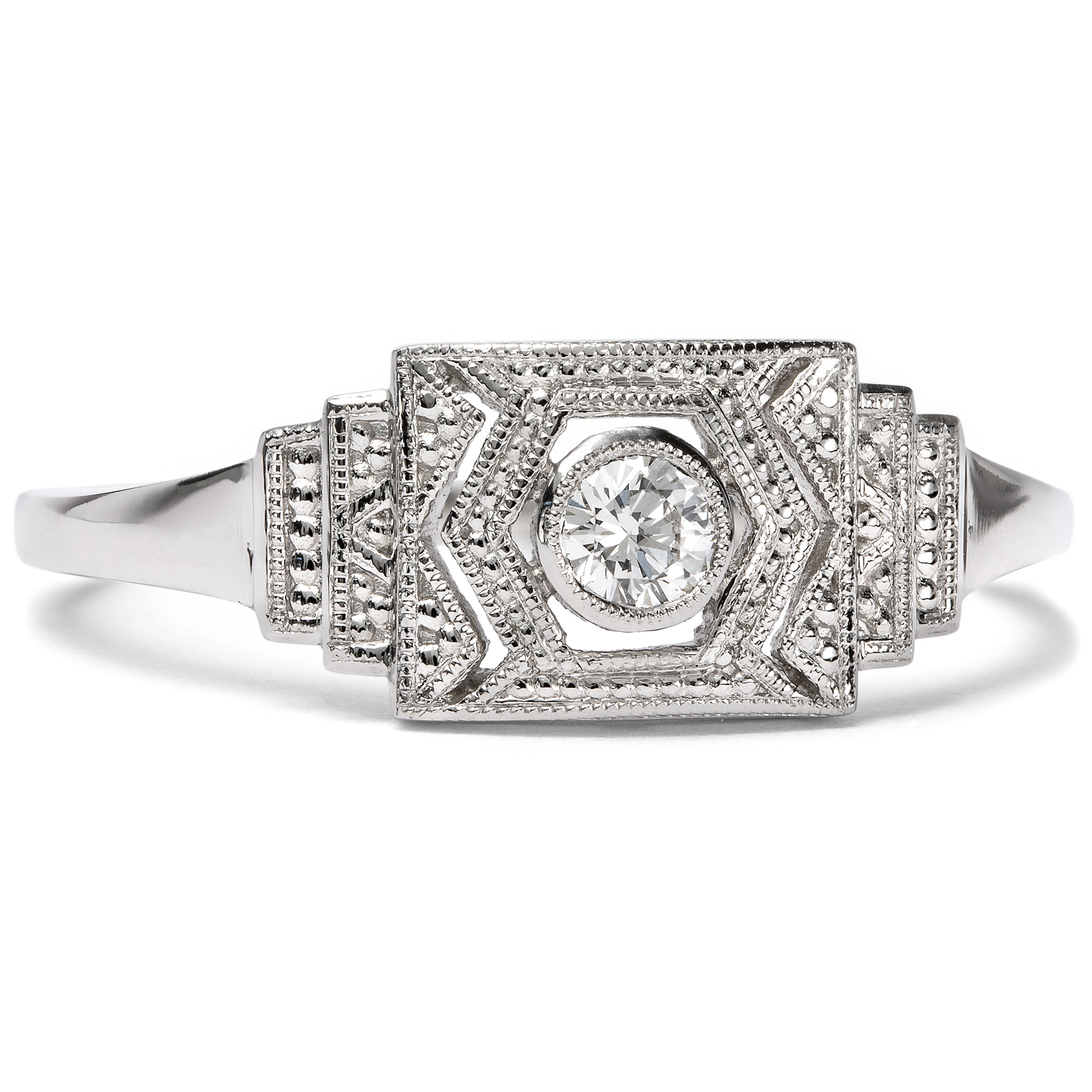 Sustainable Platinum Ring with 0.11 ct Vintage Brilliant, from Our Workshop