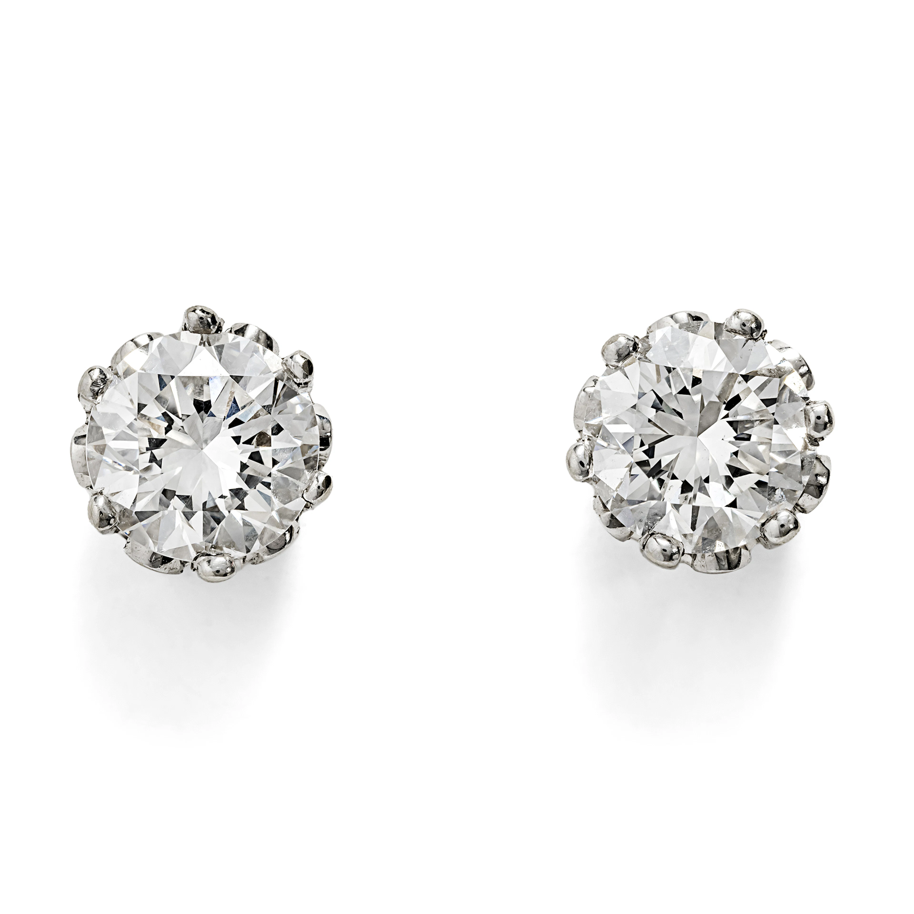Timeless Stud Earrings with 1.25 ct Diamonds in White Gold, Vienna, 1960s