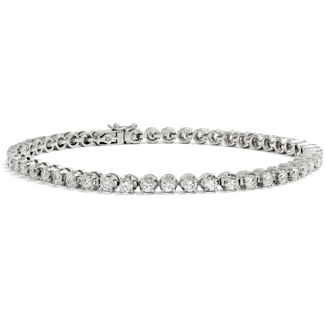 Vintage Tennis Bracelet with 3.30 ct Diamonds in White Gold, c. 1980s