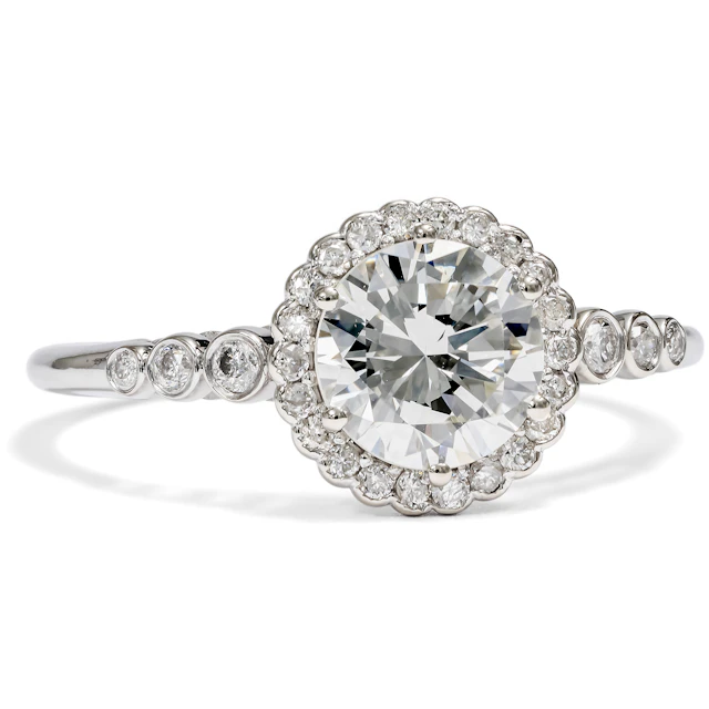 Modern Engagement Ring With 1.00 ct (G / vvsi) Brilliant in White