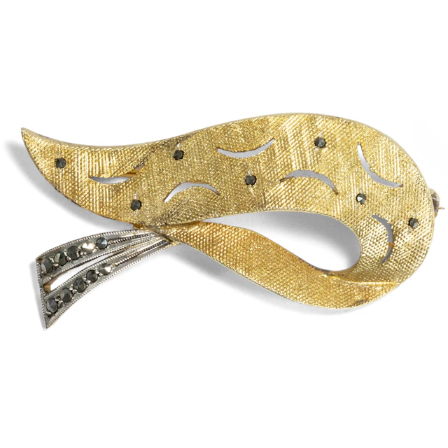Vintage Brooch by Theodor Fahrner With Marcasites, Pforzheim ca. 1955
