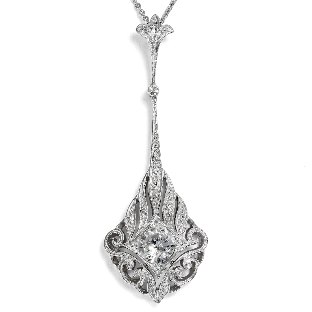Elegant Déco Style Pendant with Diamonds, From Our Workshop