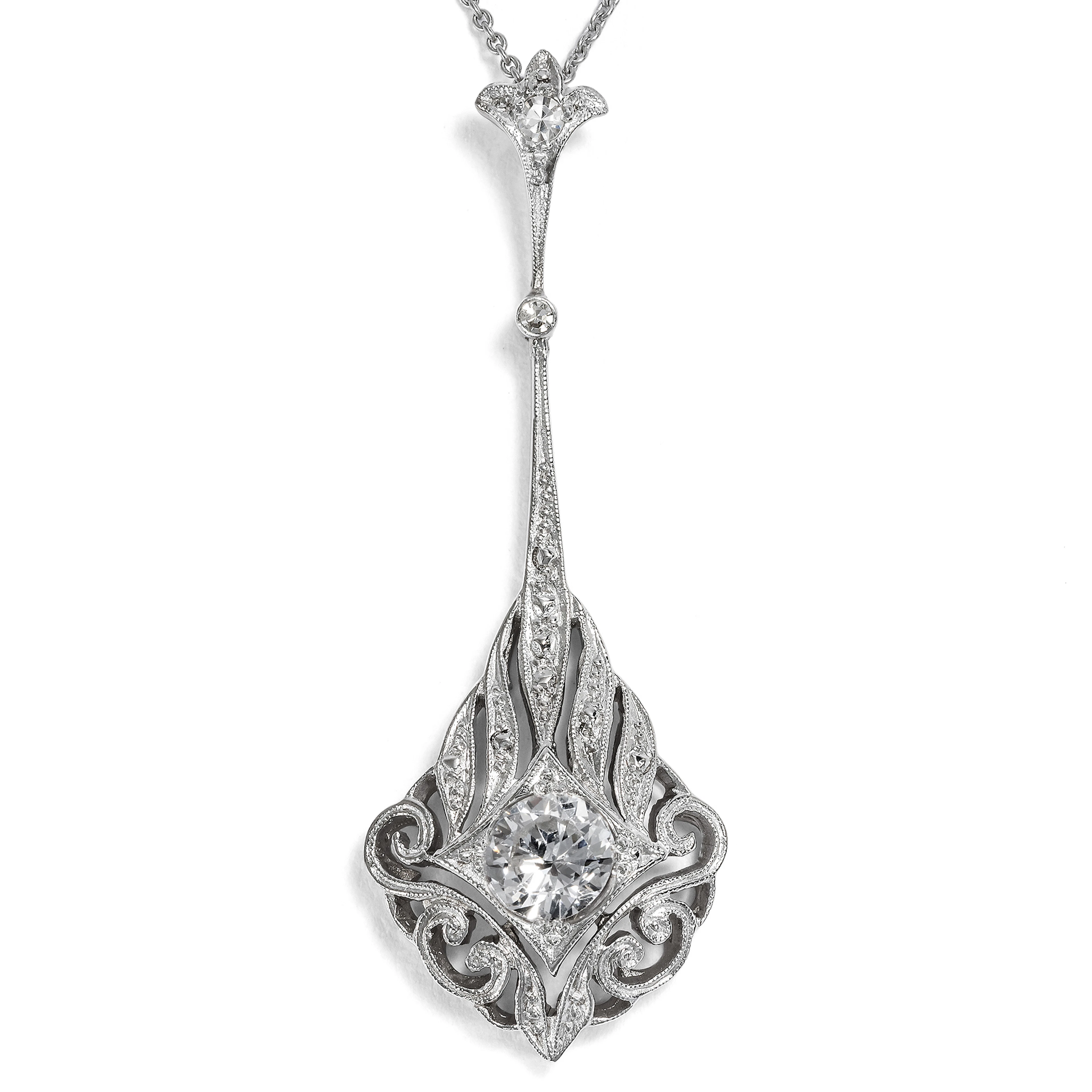 Elegant Déco Style Pendant with Diamonds, From Our Workshop