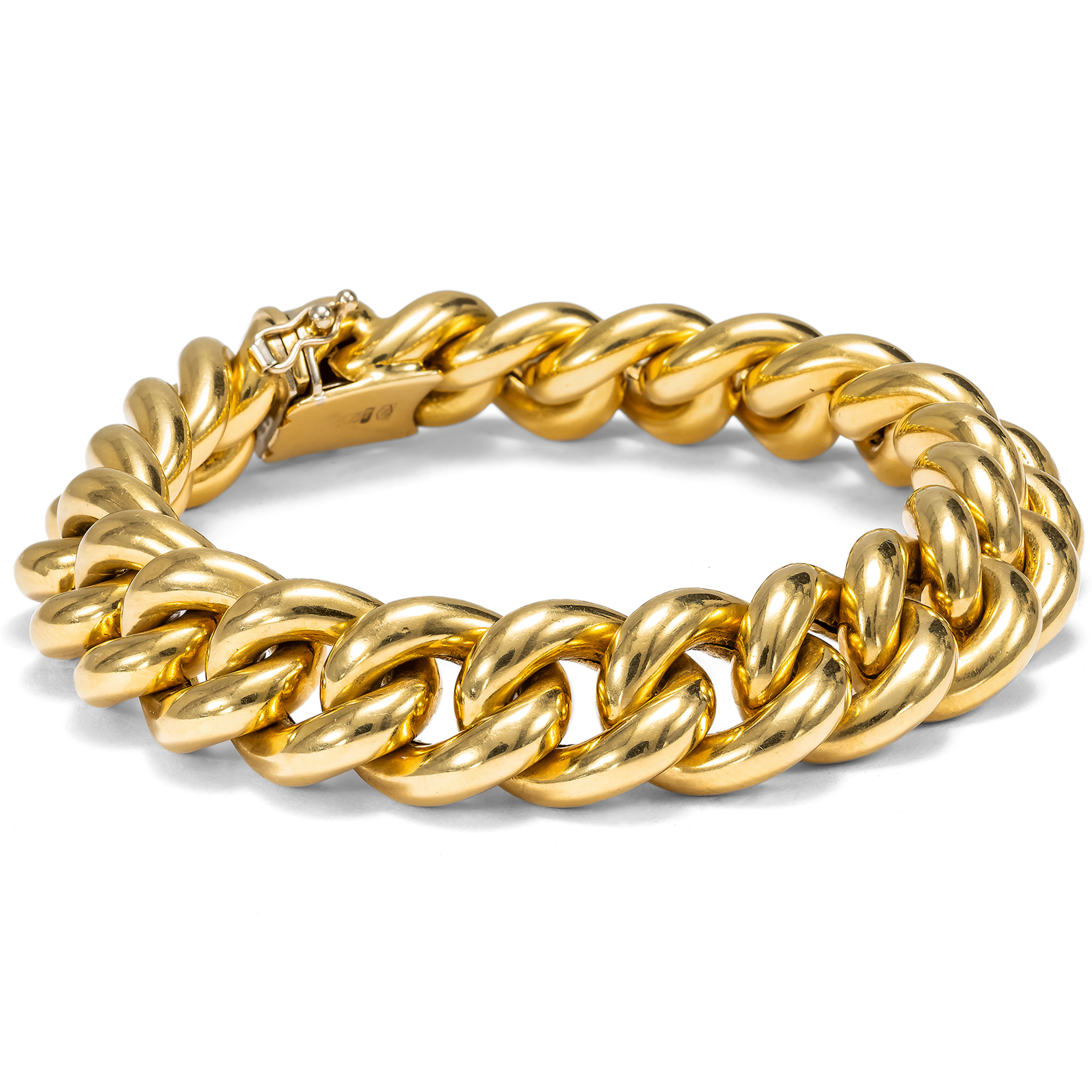 Vintage Curb Chain Bracelet in High-Carat Gold, Vicenza, c. 1985