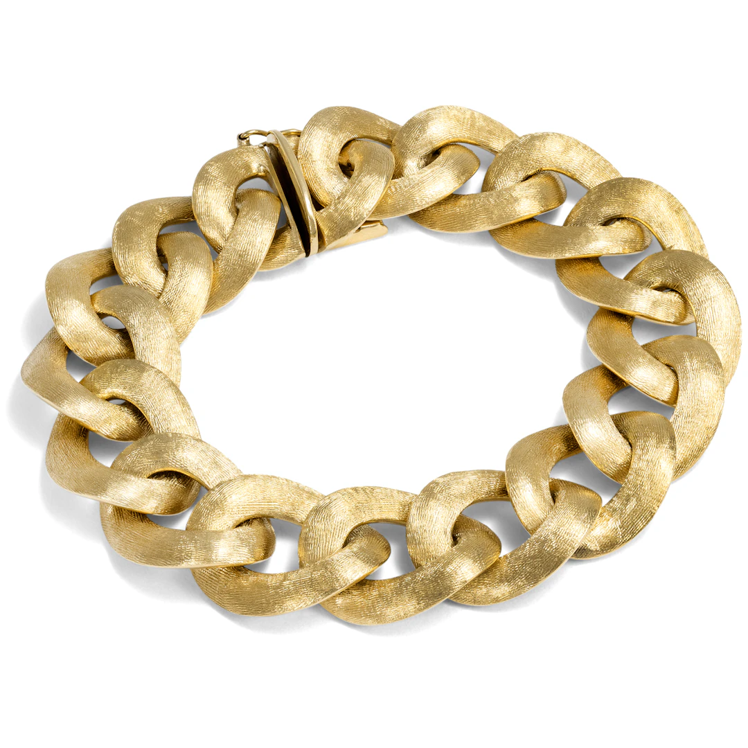 Vintage Brushed Gold Curb Link Bracelet, Paul Rudolf Kraemer, Cologne, c. 1960