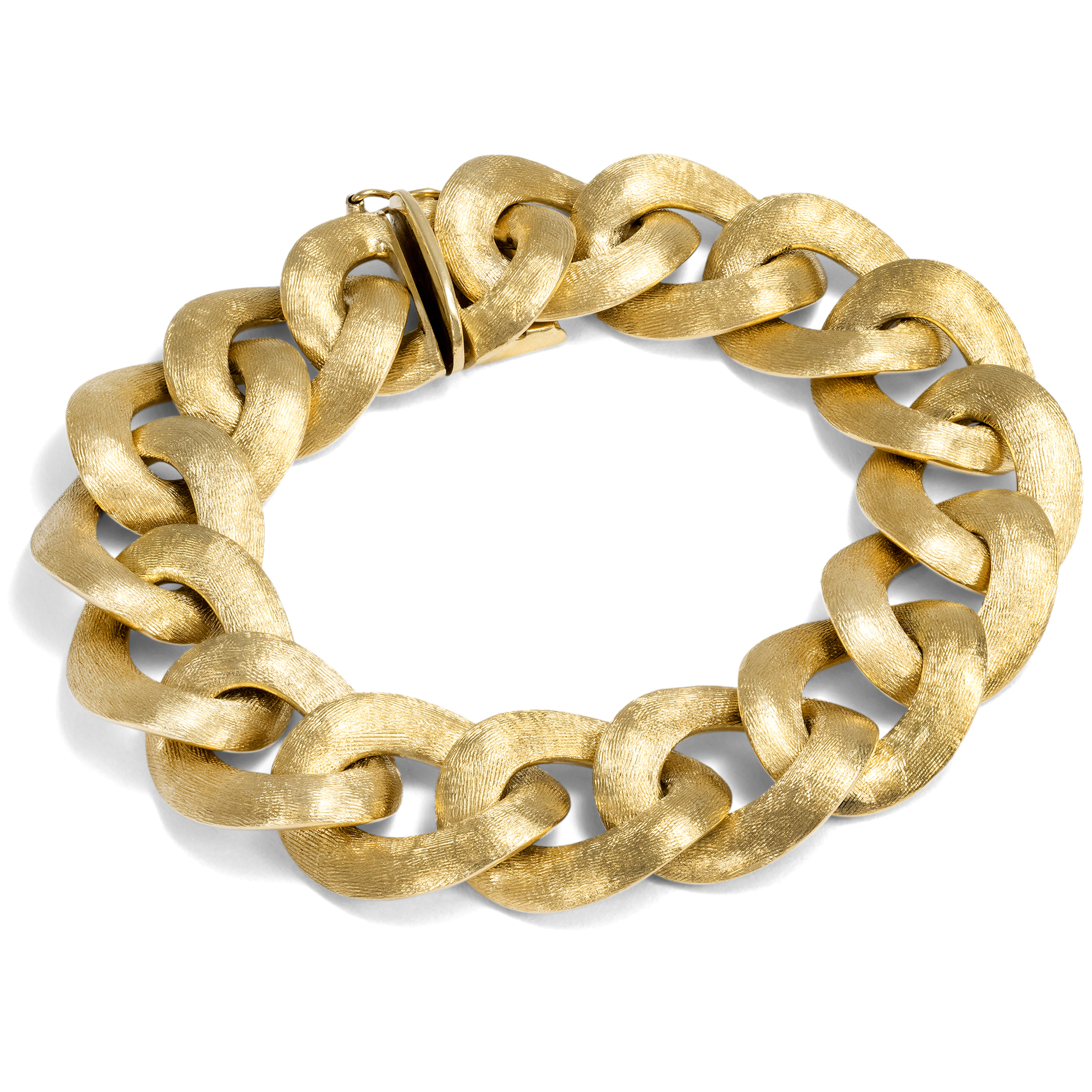 Vintage Brushed Gold Curb Link Bracelet, Paul Rudolf Kraemer, Cologne, c. 1960