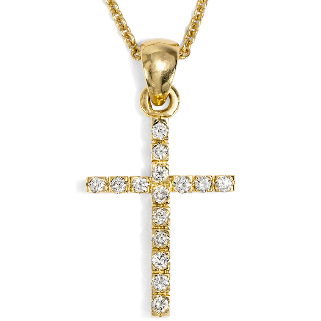 Delicate Diamond Cross in Gold, From Our Workshop