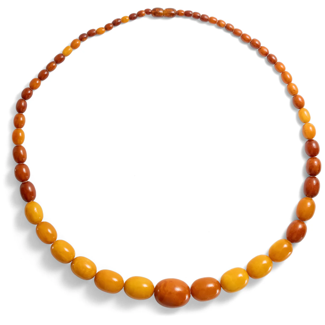 Antique Necklace Made of “Butterscotch” Amber, c. 1930