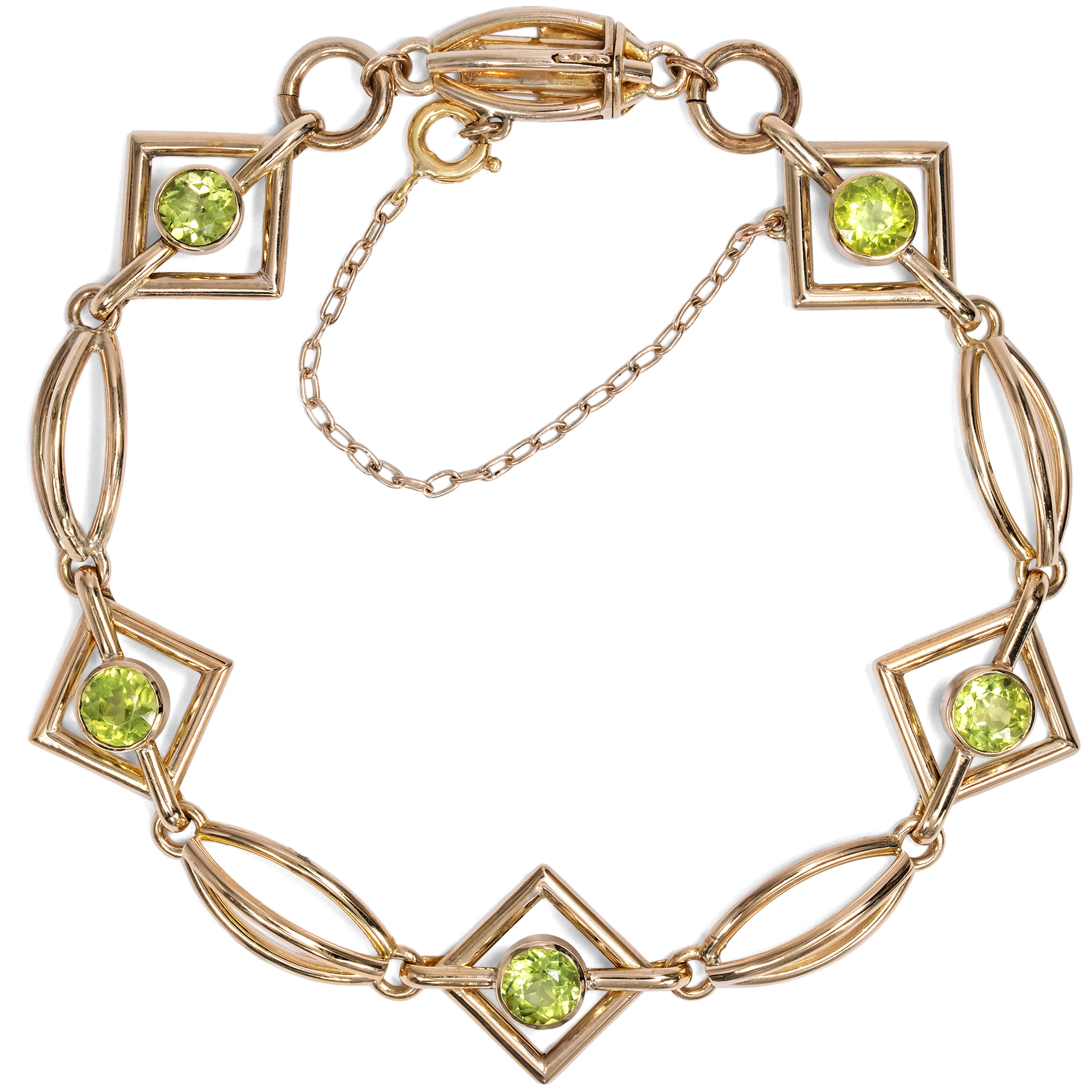 Antique Edwardian Peridot and Gold Bracelet, British, c. 1910