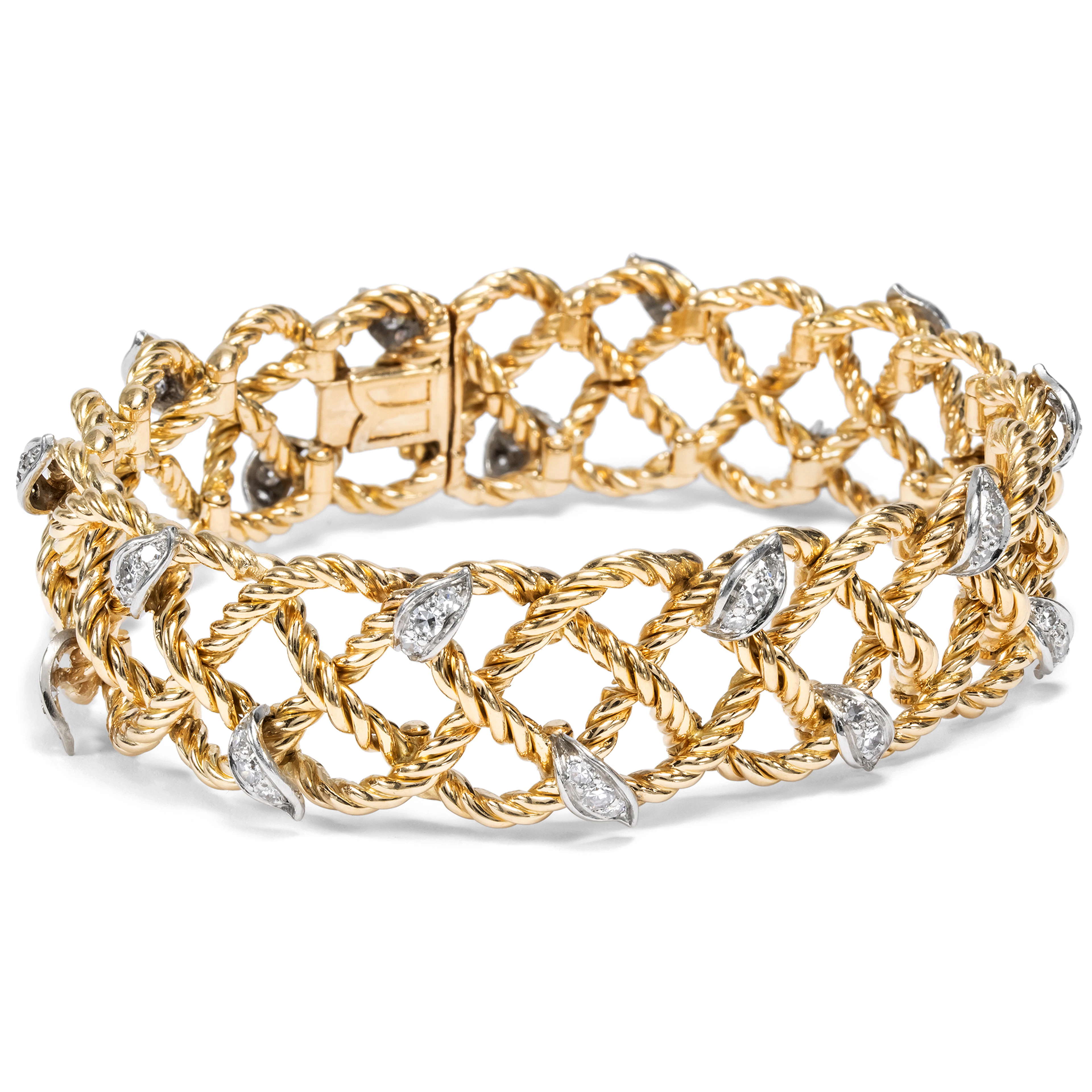 Luxurious Gold Bracelet with 1.24 ct Diamonds, c. 1960