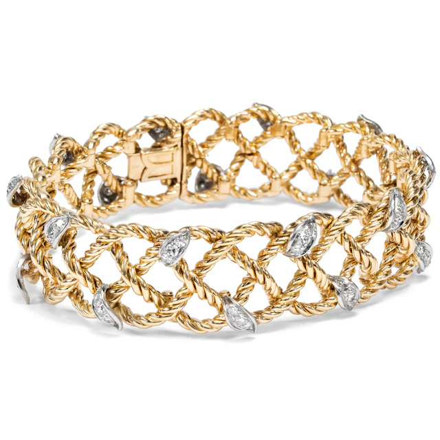 Luxurious Gold Bracelet with 1.24 ct Diamonds, c. 1960