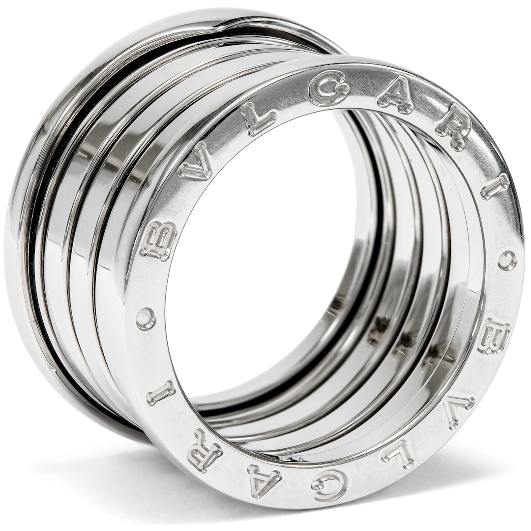 Wide vintage ring by BVLGARI in white gold, RW 57, circa 2010