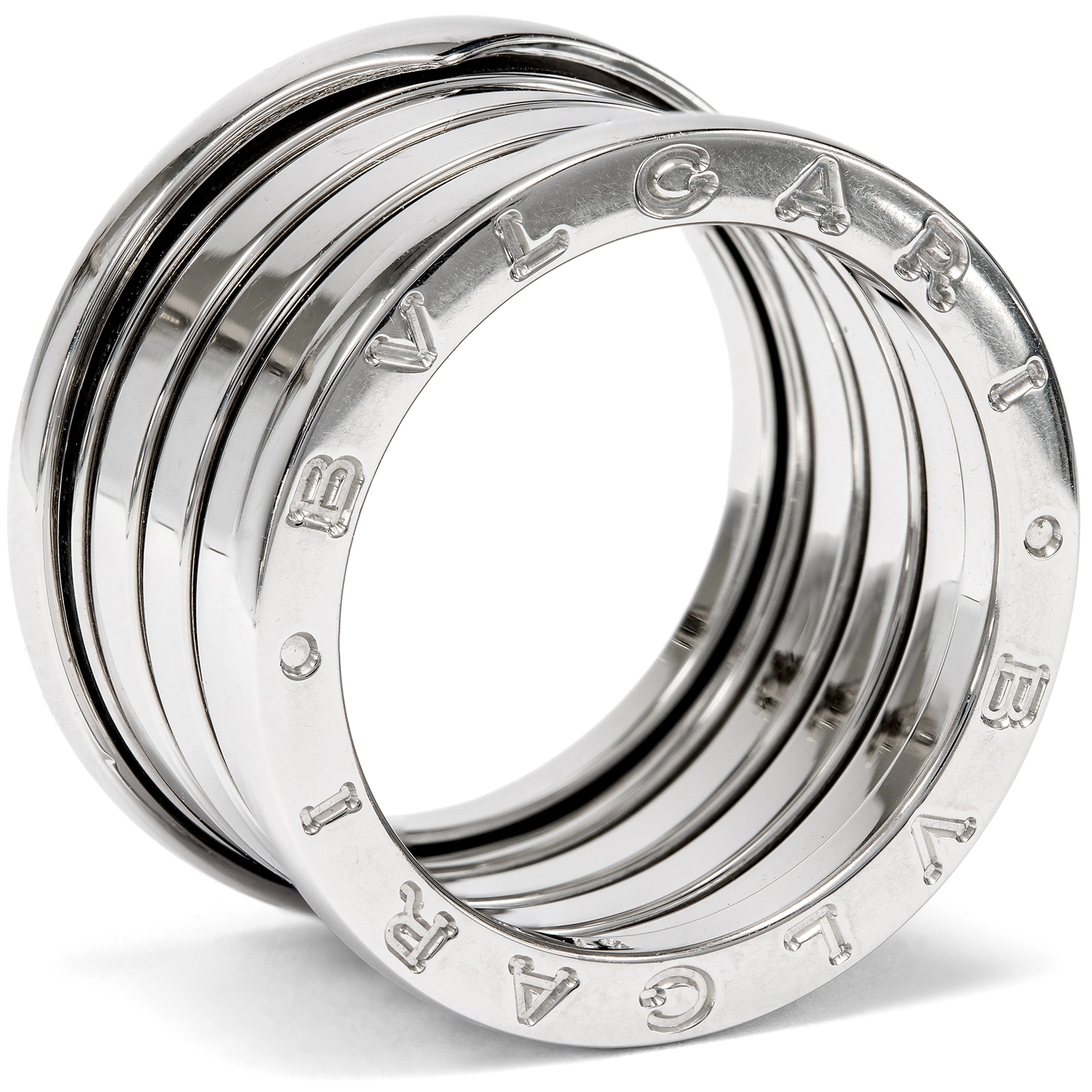 Wide vintage ring by BVLGARI in white gold, RW 57, circa 2010