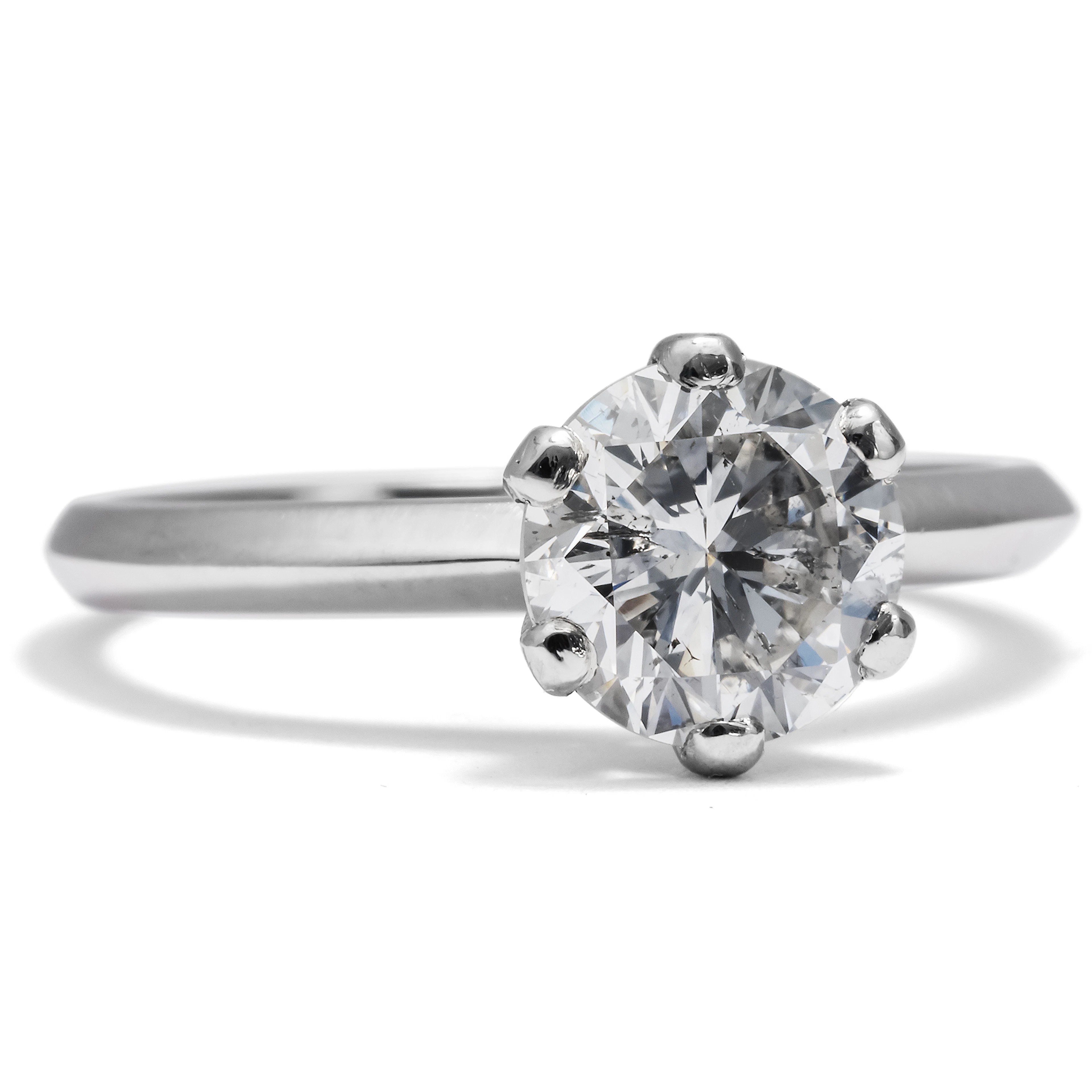 Precious Unworn Solitaire Ring with 1.70 ct Brilliant in Platinum