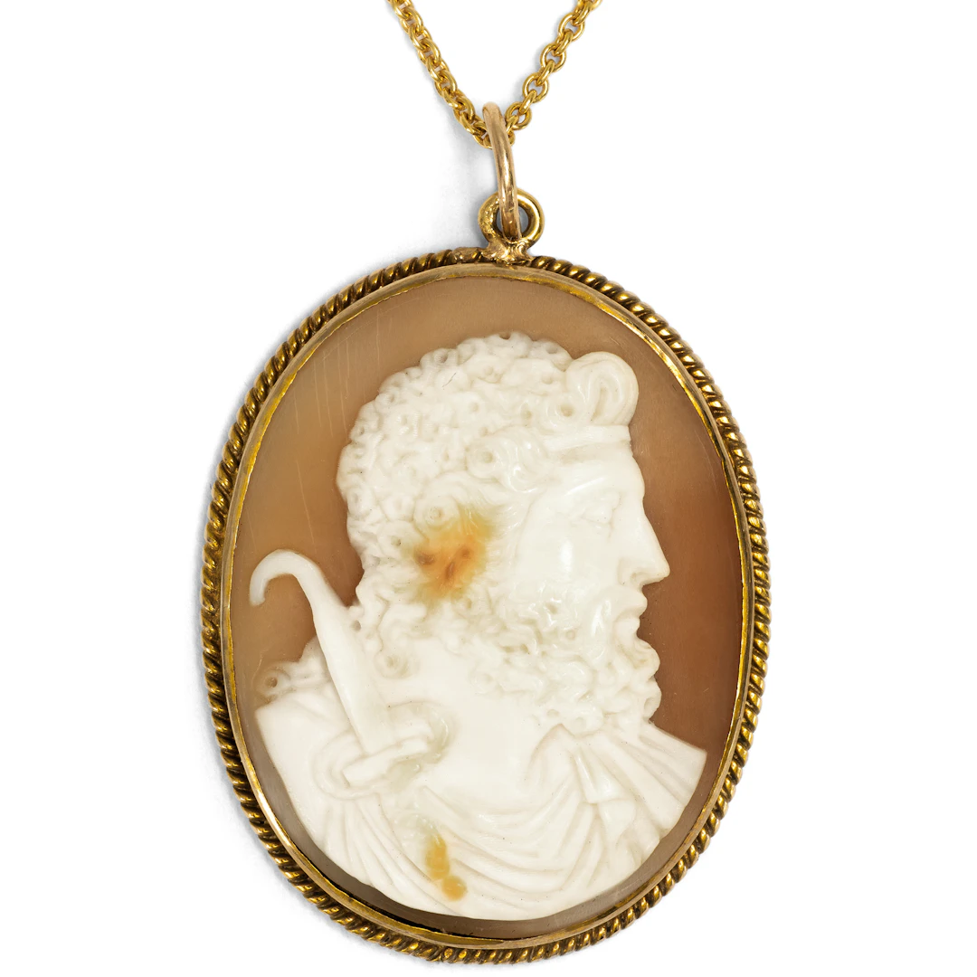 Rare Cameo of Saturn as a Pendant in Gold, c. 1890