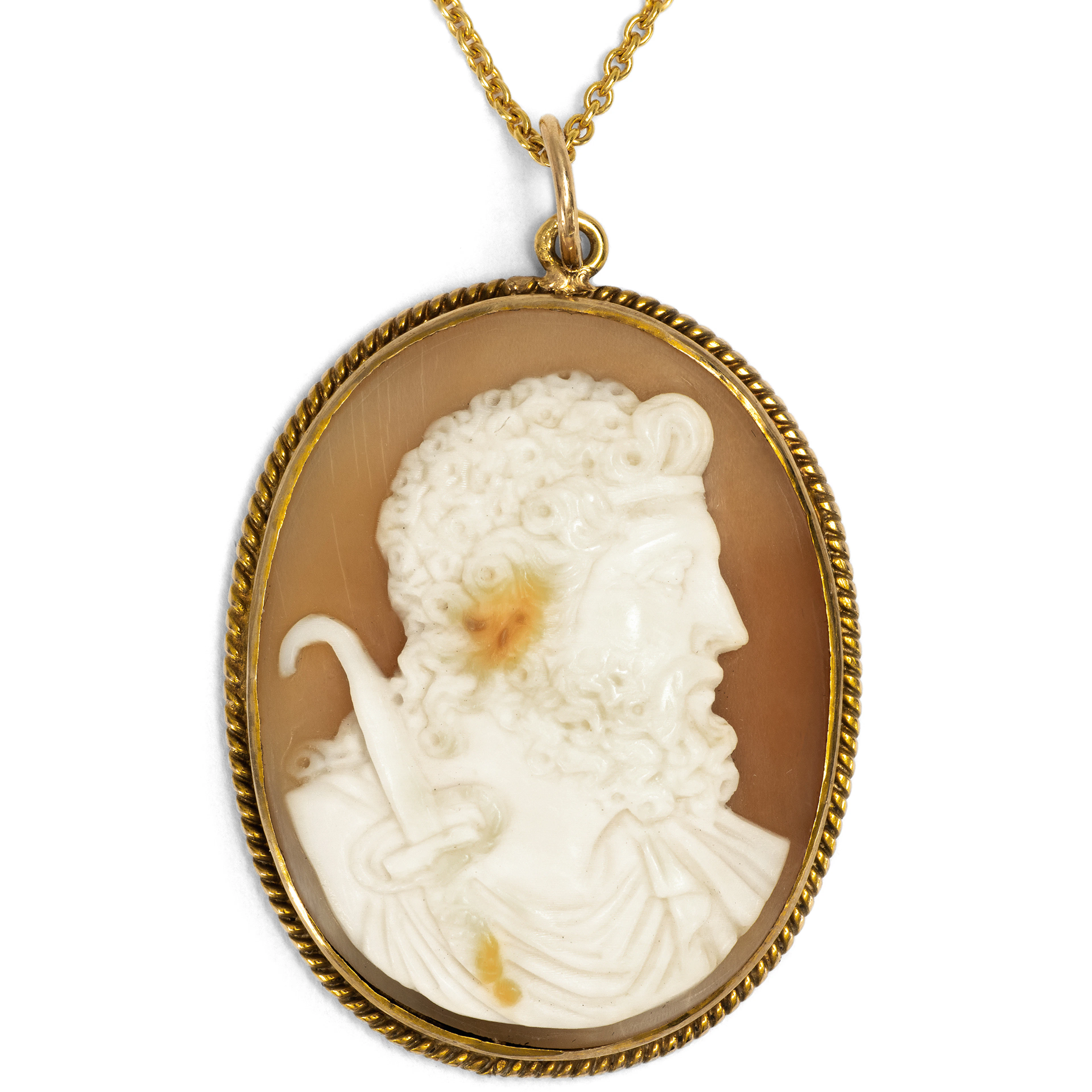 Rare Cameo of Saturn as a Pendant in Gold, c. 1890