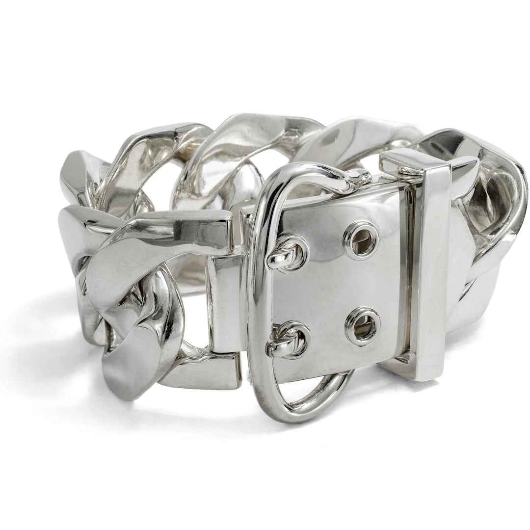 Wide Hermès “Ceinture” Bracelet in Silver, Paris, c. 2000